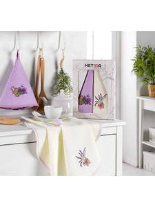 Набор полотенец Round napkin lavanta вафельные ( D 60, 2 шт) / Meteor