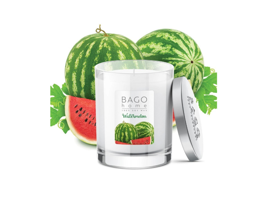 Свеча ароматическая в стекле Арбуз, 132 гр / Bago Home