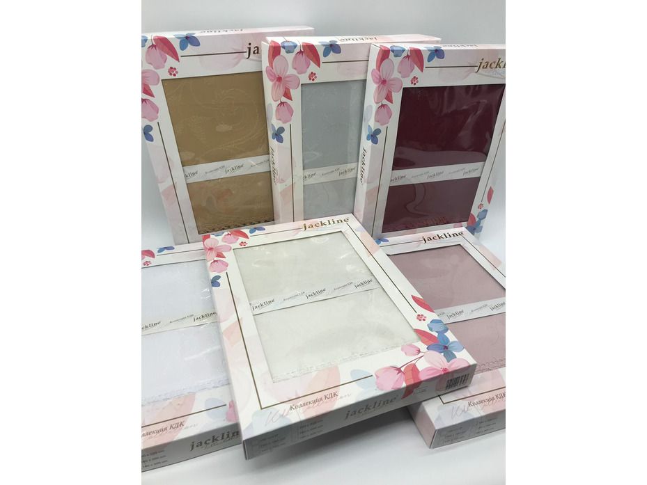 Скатерть Jackline жаккардовый рисунок с гипюром 160*220 / Activ