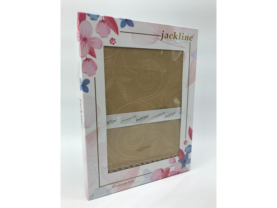 Скатерть Jackline жаккардовый рисунок с гипюром 160*220 / Activ