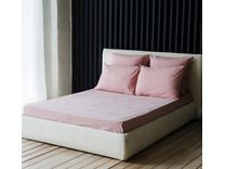 Простыня 143YD-63 Розовый тонкая клетка уваренный хлопок 180*260 / Tia