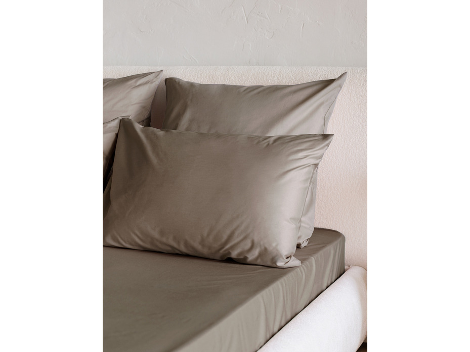 Простыня на резинке KL-5(406) сатин однотонный Гладкий порох 160*200 / Tia