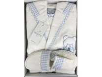 Халат детский с тапочками Alpha махровый с капюшоном / Maison Dor