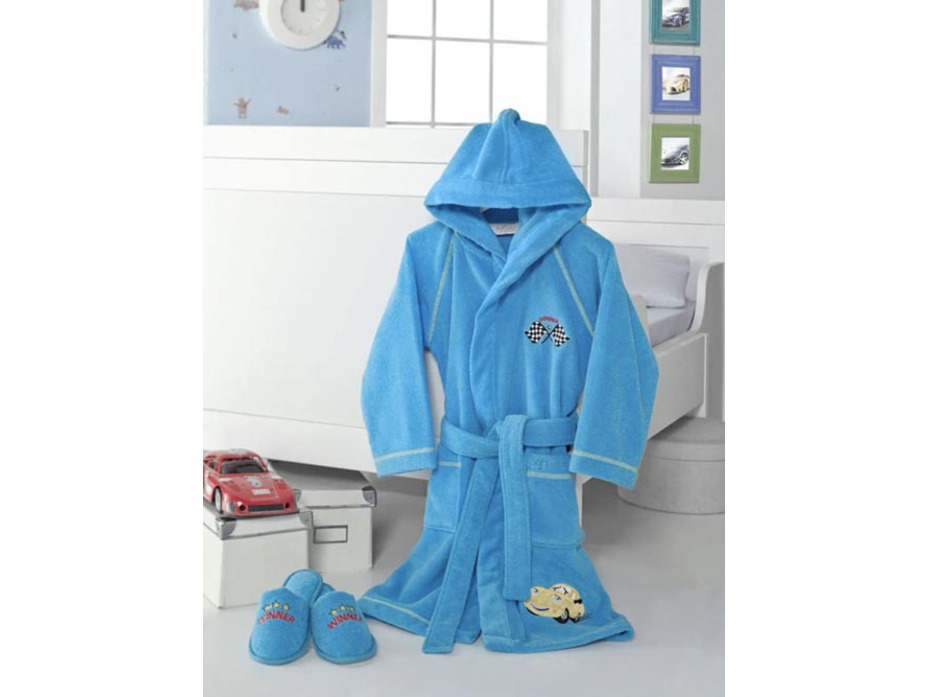 Халат детский с тапочками Pilot махровый с капюшоном / Soft Cotton