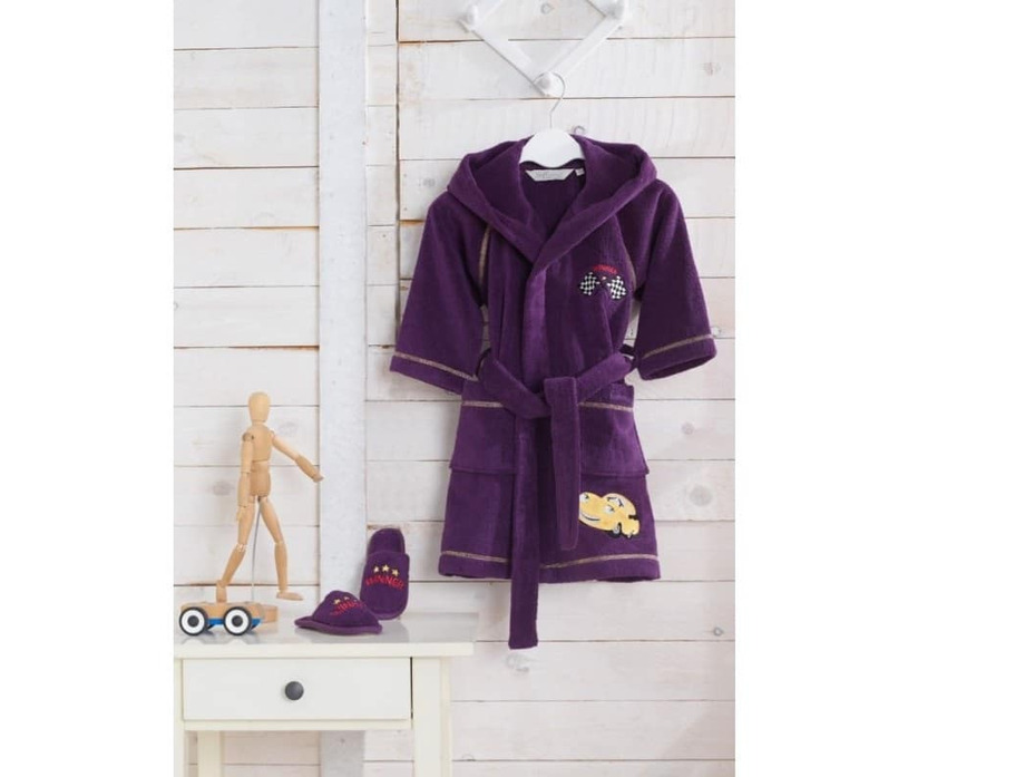 Халат детский с тапочками Pilot махровый с капюшоном / Soft Cotton