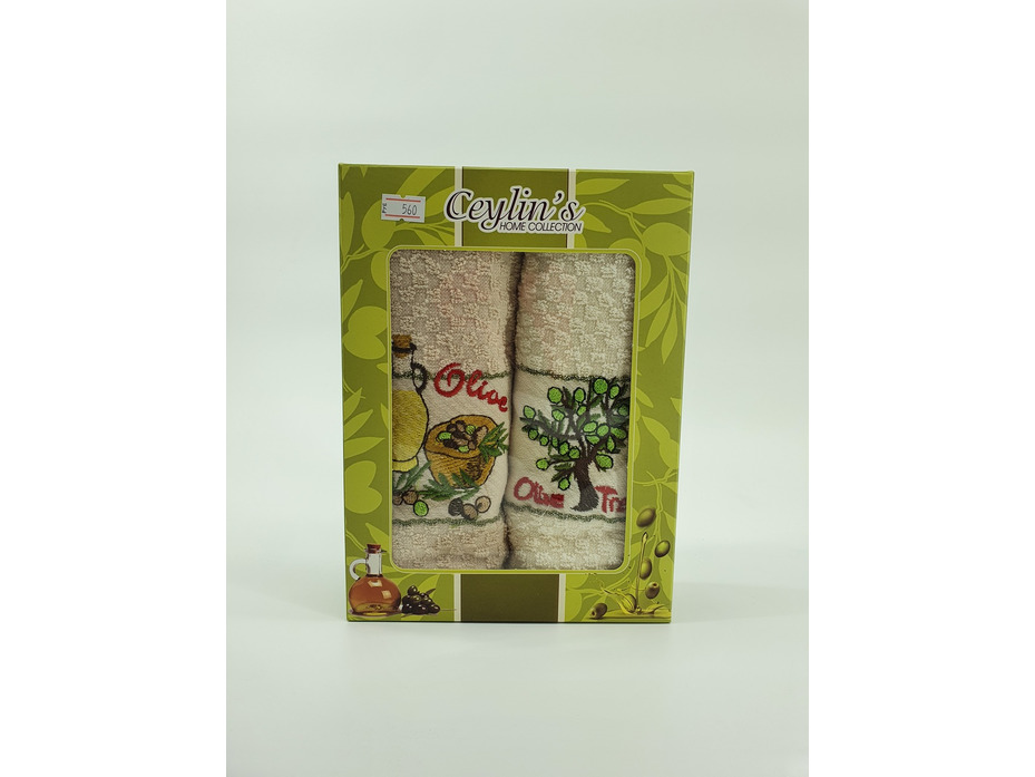 Набор полотенец Сeylin вафля/махра с вышивкой 40*60 (2 шт) / Activ