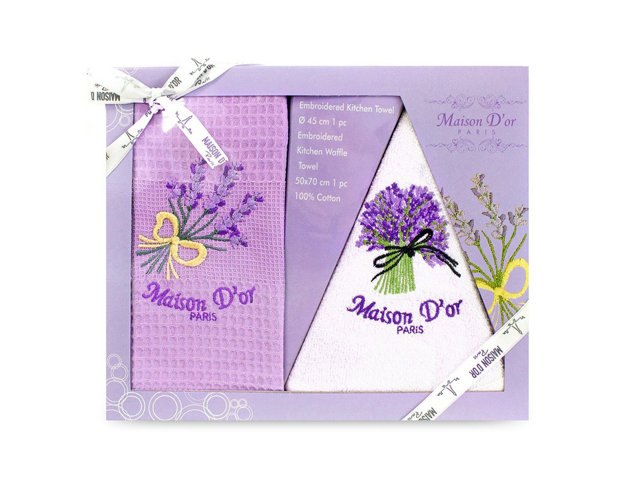 Набор полотенец Lavander вафельно-махровые 50*70, D 45 / Maison Dor