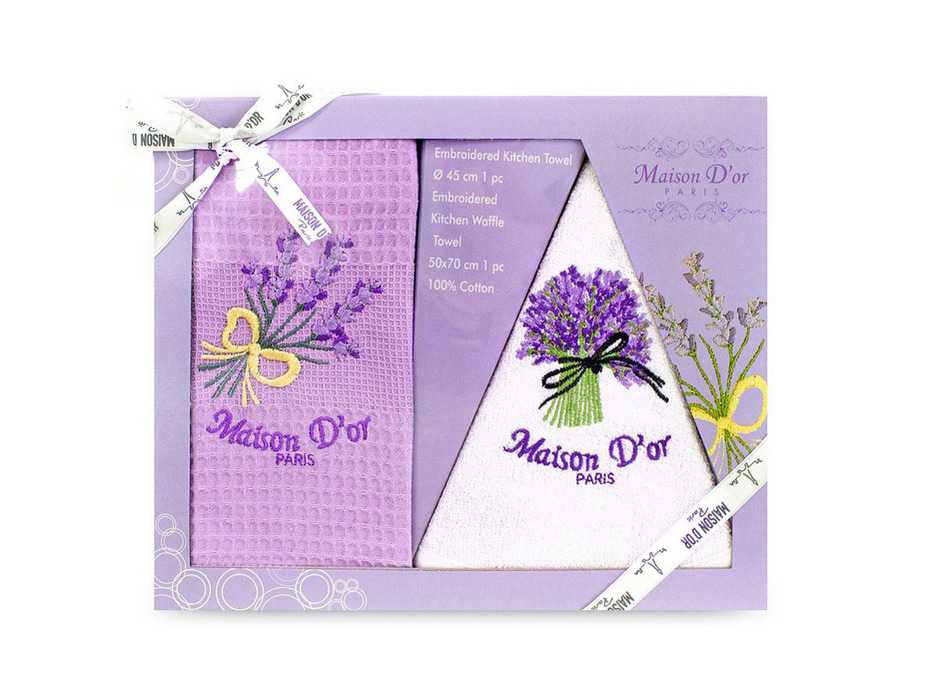 Набор полотенец Lavander вафельно-махровые 50*70, D 45 / Maison Dor