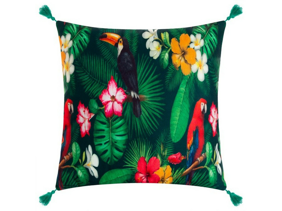 Декоративная наволочка 7039254 Тропики с кисточками 43*43 / Этель