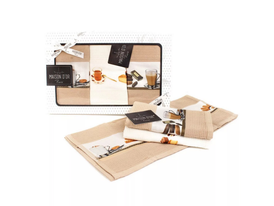 Набор полотенец Tea time вафельные (45*70, 3 шт) / Maison Dor