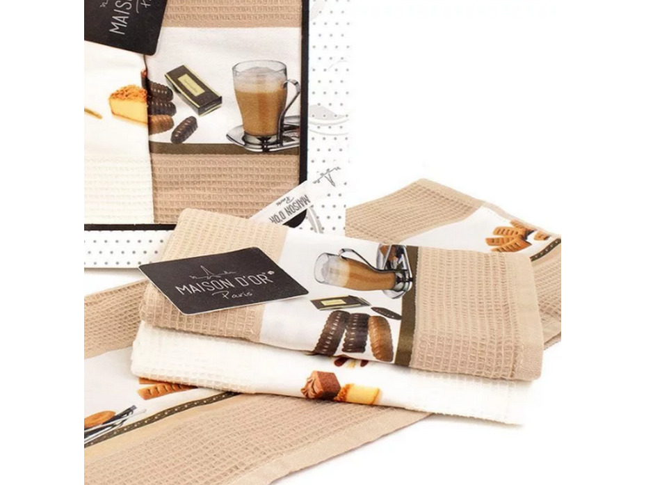 Набор полотенец Tea time вафельные (45*70, 3 шт) / Maison Dor