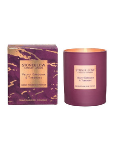Бархатная гардения и тубероза, Свеча в стеклянном стакане / StoneGlow