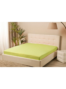 Простыня на резинке 20-04 Салатовый махровая 140*200 / Tia