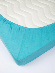 Простыня на резинке 10-9 Бирюзовый трикотажная 180*200 / Tia Простыня на резинке 10-9 Бирюзовый трикотажная 180*200 / Tia
