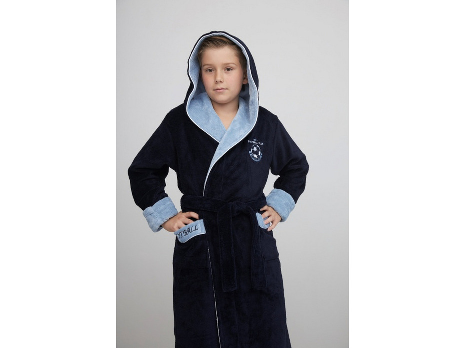 Халат подростковый Ronaldo бамбуковый с капюшоном / Vien