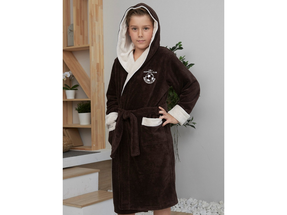 Халат подростковый Ronaldo бамбуковый с капюшоном / Vien