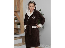 Халат подростковый Ronaldo бамбуковый с капюшоном / Vien