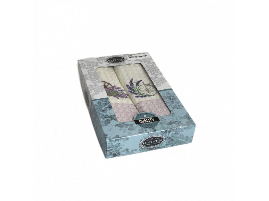 Набор полотенец HM 750 Лаванда вафельные (50*70, 2 шт) / Karven Набор полотенец HM 750 Лаванда вафельные (50*70, 2 шт) / Karven