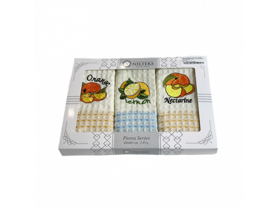 Набор полотенец HM 752 Фрукты вафельные (35*42, 3 шт) / Karven