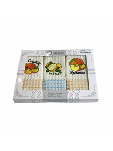 Набор полотенец HM 752 Фрукты вафельные (35*42, 3 шт) / Karven