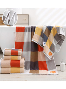 Полотенце 1905298 Клетка-смайл махровое 50*90 / 7-я