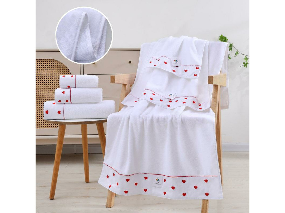 Полотенце 1506299 Сердечки махровое 70*140 / 7-я