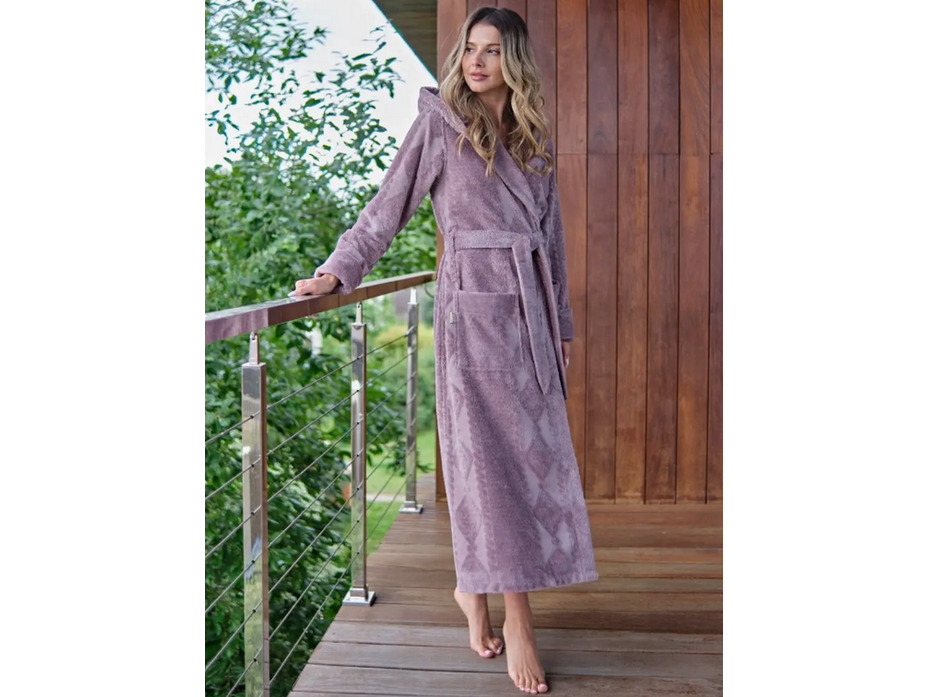 Халат женский Premium бамбуковый с капюшоном / Vien