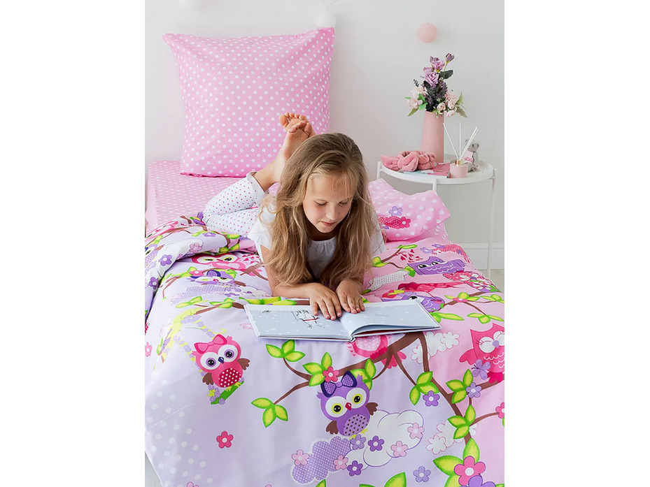 Постельное белье 7162(17) Совята бязь 1,5 сп / Василиса