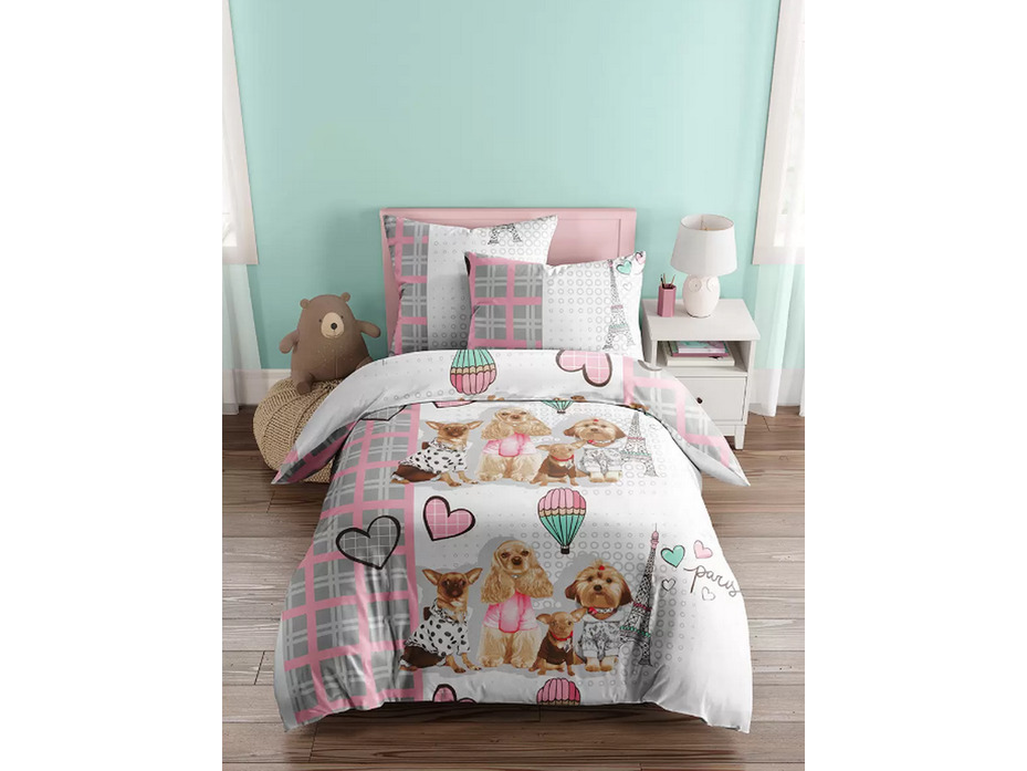 Постельное белье 9379 (17) Веселая компания поплин 1,5 сп / Василиса