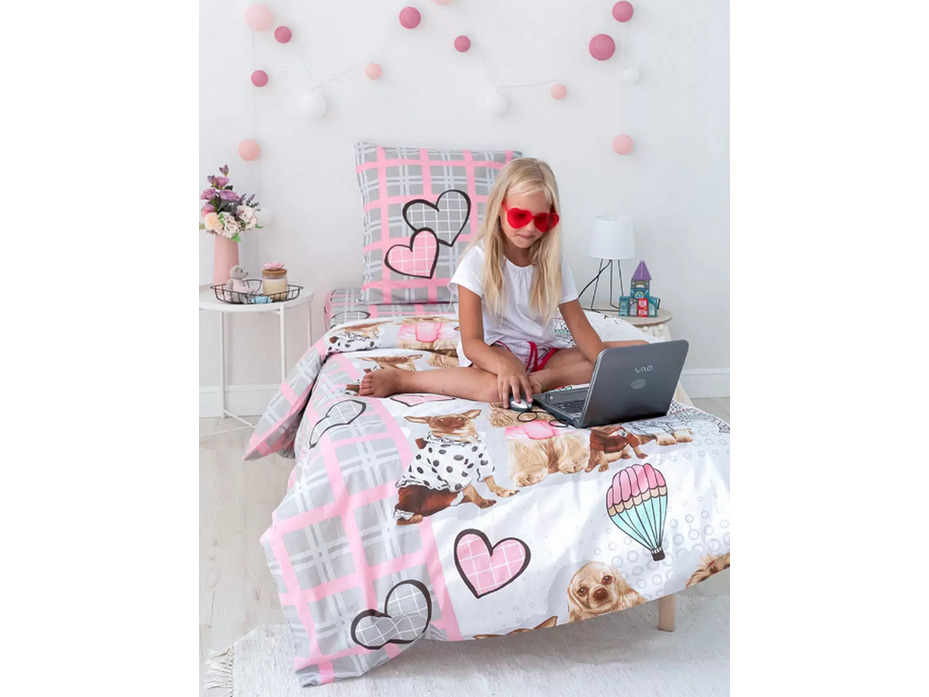 Постельное белье 9379 (17) Веселая компания поплин 1,5 сп / Василиса