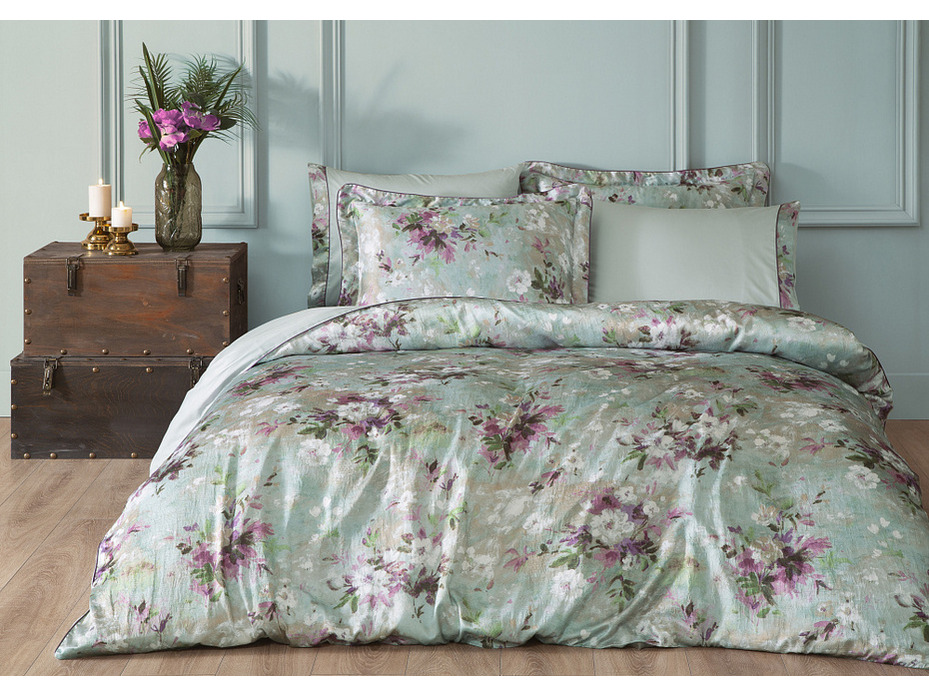 Постельное белье Melanio сатин, жатый шелк 1,5 сп / Tivolyo Home