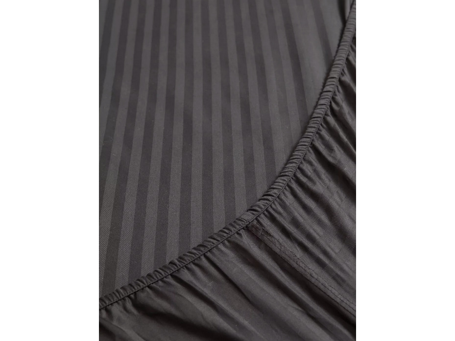 Простыня на резинке KL-7(J)(703) Мокрый асфаль сатин страйп 200*200 / Tia