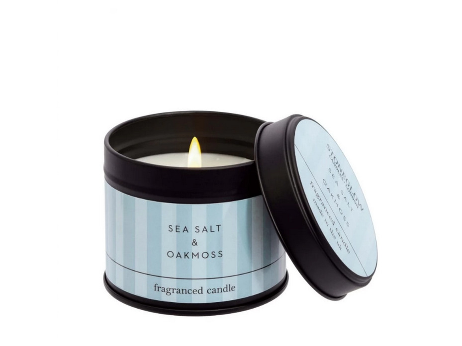 Морская соль и мох / Свеча в жестяной банке 135 гр / StoneGlow