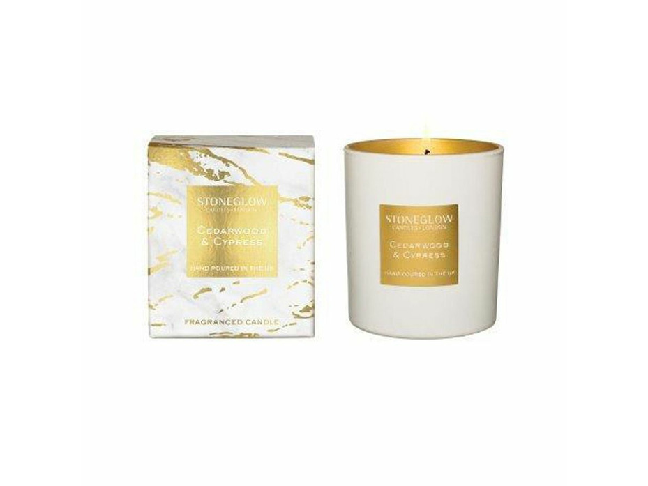Кедр и кипарис, Свеча в стеклянном стакане / StoneGlow