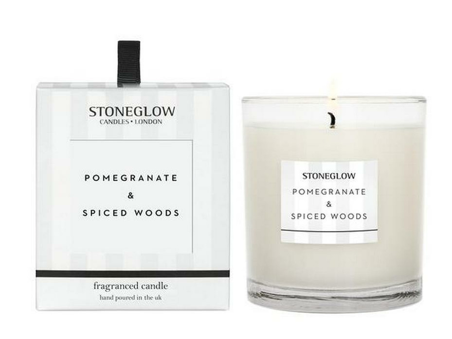 Гранат и пряное дерево, Свеча в стеклянном стакане / StoneGlow