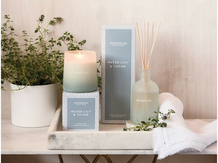 Водяная лилия и тимьян, Свеча в стеклянном стакане / StoneGlow