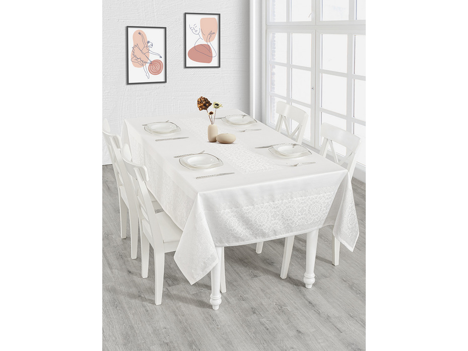 Скатерть Darvin полиэстер прямоугольная 160*220 / Karna Home Textile Скатерть Darvin полиэстер прямоугольная 160*220 / Karna Home Textile