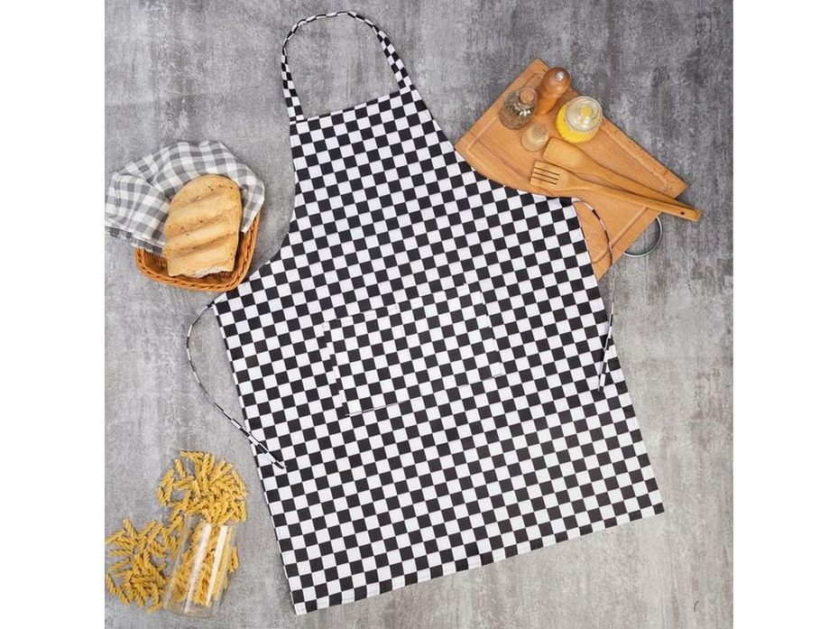 Фартук 6117404 Черно-белый рогожка 67*74 / Доляна