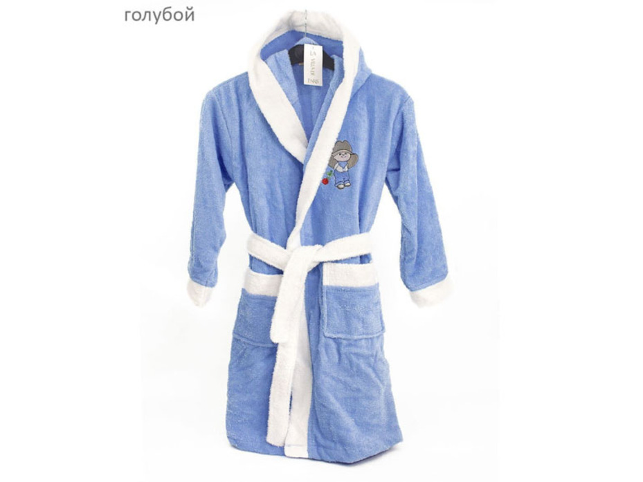 Халат детский махровый с капюшоном для мальчиков / La Villa