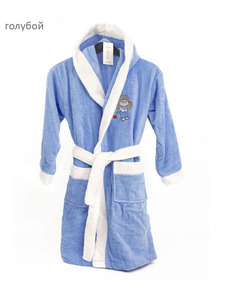 Халат детский махровый с капюшоном для мальчиков / La Villa