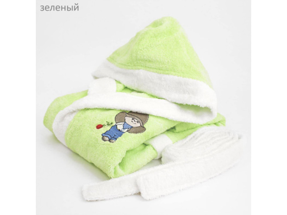 Халат детский махровый с капюшоном для мальчиков / La Villa