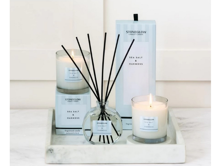 Морская соль и белый мох / Диффузор с палочками 460 мл / StoneGlow