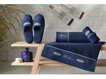 Набор полотенец с тапками Anchor махровые 30*50, 50*90, 75*150 / Tivolyo Home