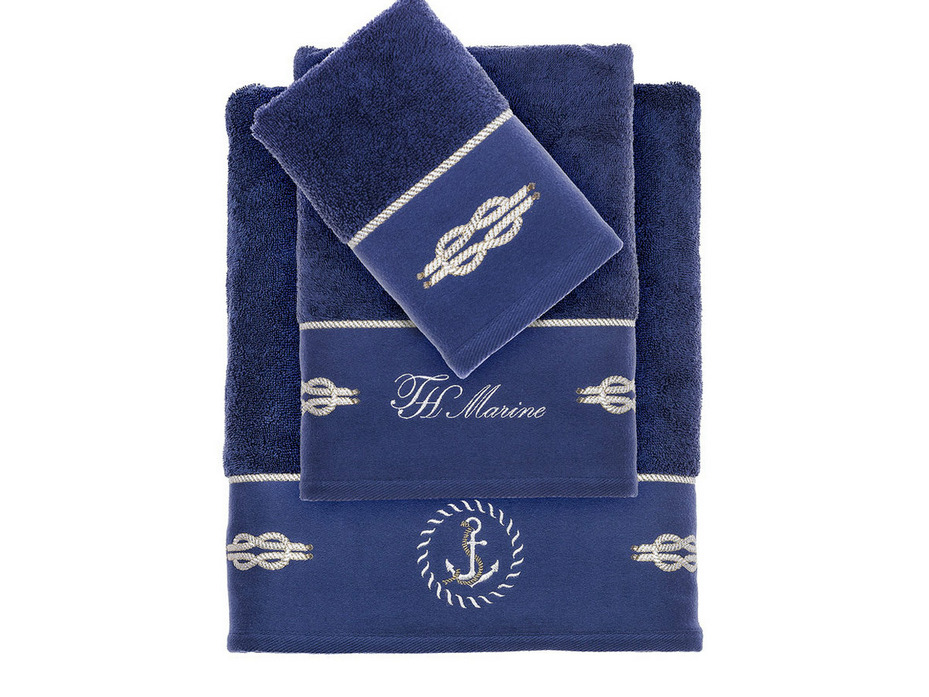 Набор полотенец с тапками Anchor махровые 30*50, 50*90, 75*150 / Tivolyo Home
