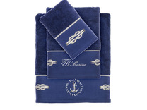 Набор полотенец с тапками Anchor махровые 30*50, 50*90, 75*150 / Tivolyo Home