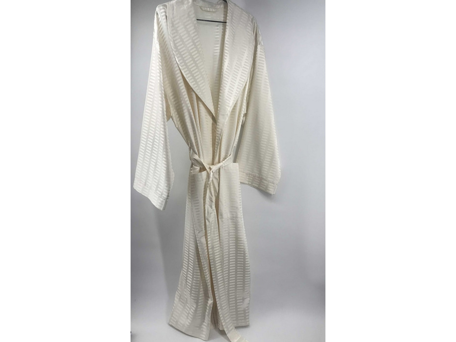 Халат мужской натуральный шелк, Пунктир кремовый / Silk Made in Germany