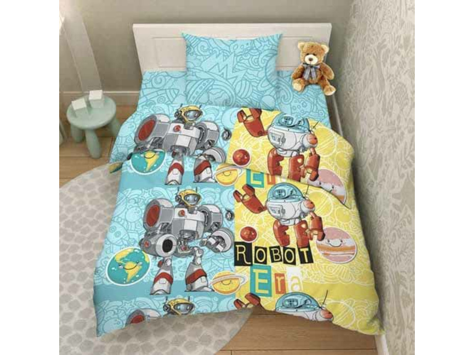 Постельное белье 9602 (17) Роботы поплин 1,5 сп / Василиса