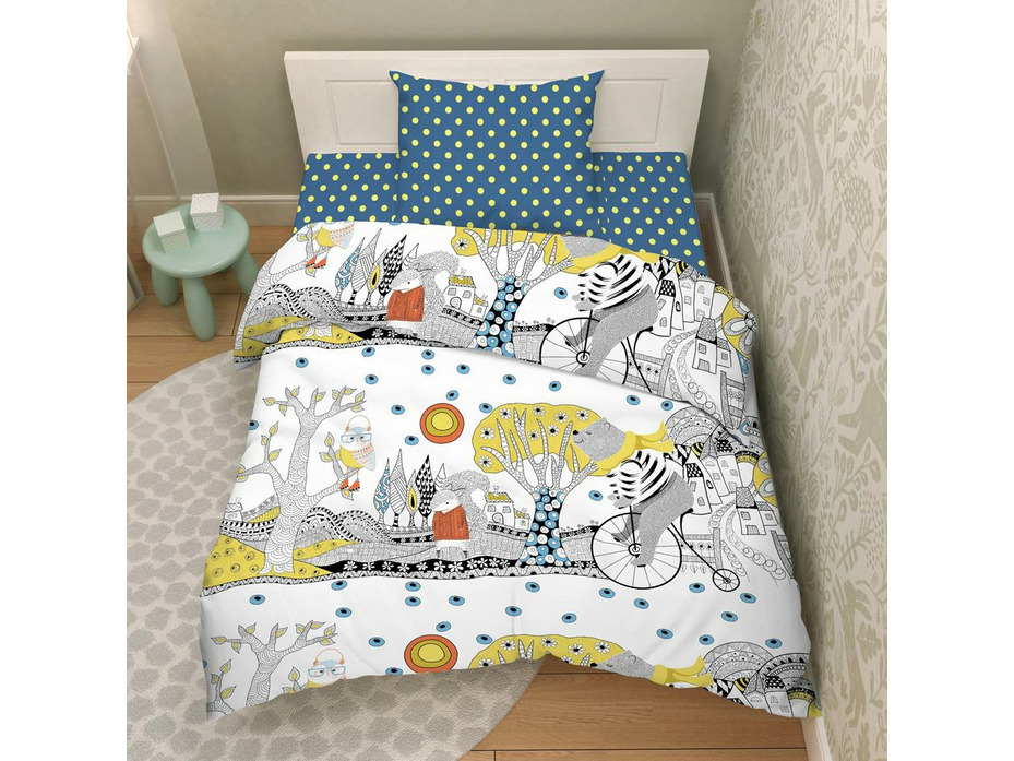 Постельное белье 9988 (17) У лесной тропы поплин 1,5 сп / Василиса