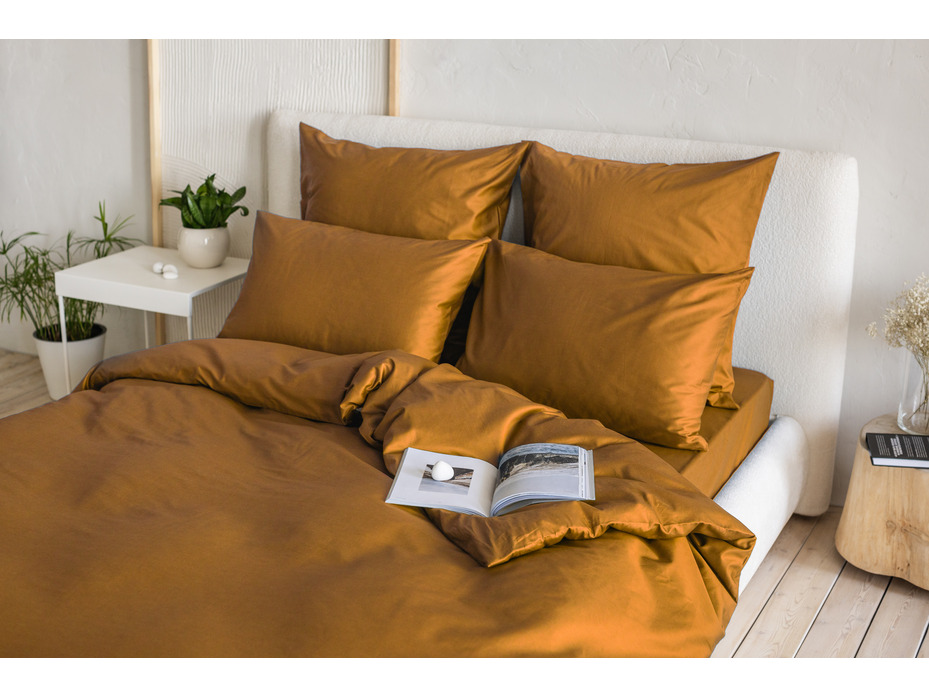 Пододеяльник 213KL-949 горчица сатин однотонный 145*215 / Tia