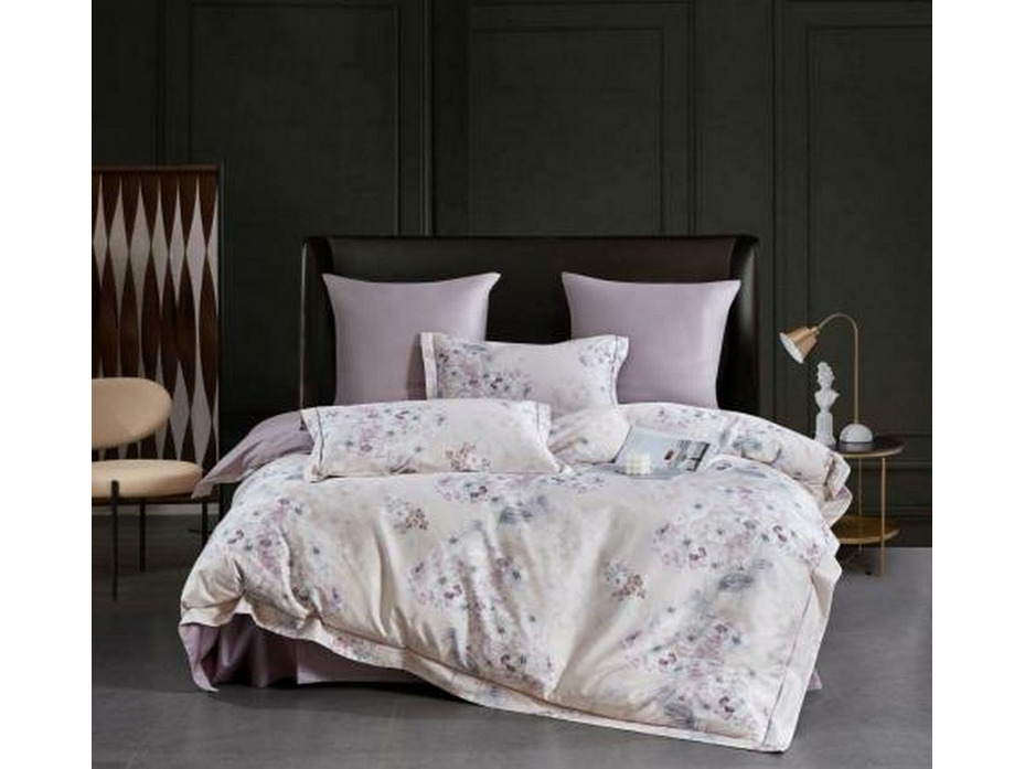 Постельное белье с простыней на резинке 2149-6/160 сатин премиум Евро сп / Asabella